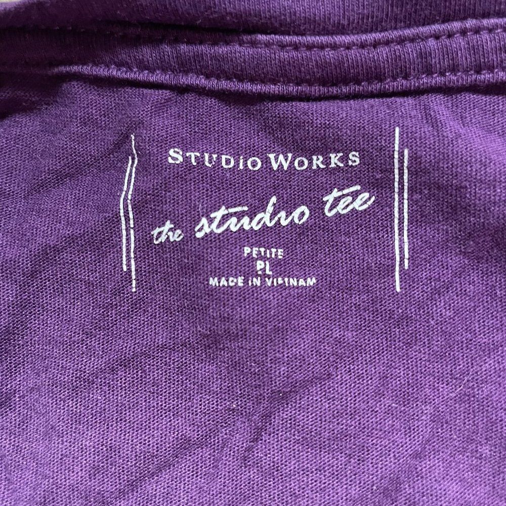 Studio Works Vivid Purple Scoop Neck T-Shirt, Petite L - Picture 7 of 9